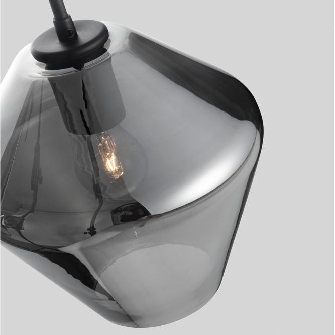 Lampada a sospensione in vetro fumé Ø23
