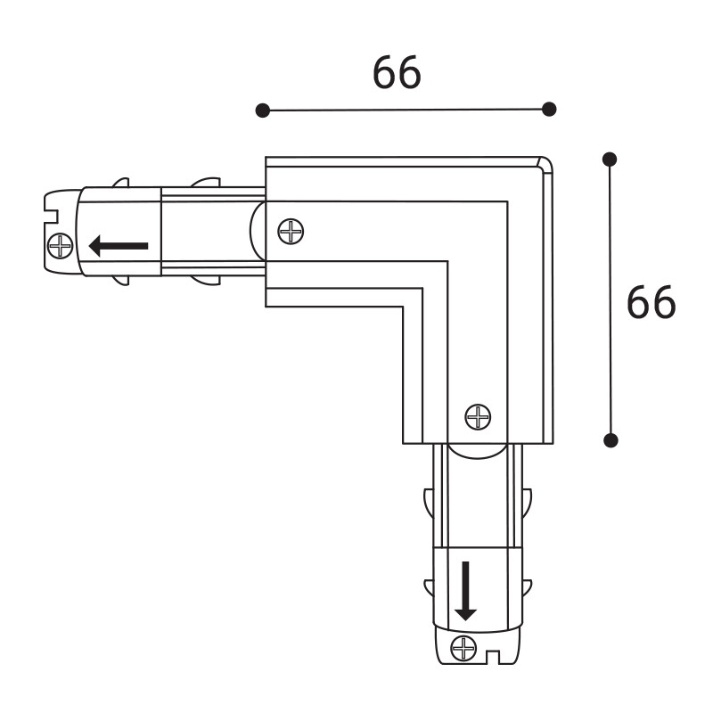 Connettore angolare destro 3PH DALI