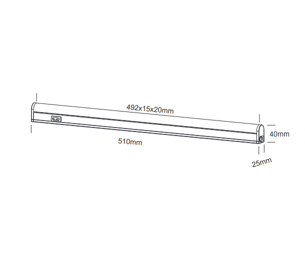 Lampada sottopensile LED 6,5W L.51cm