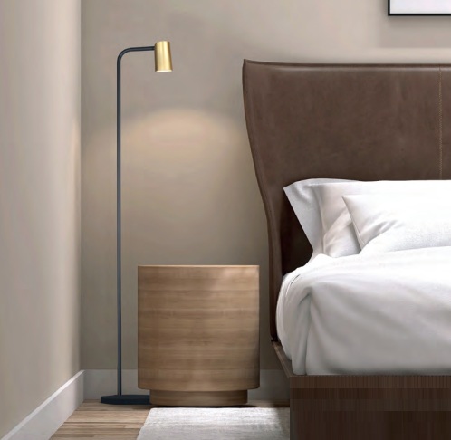 lampada da terra nero/oro 121cm GU10