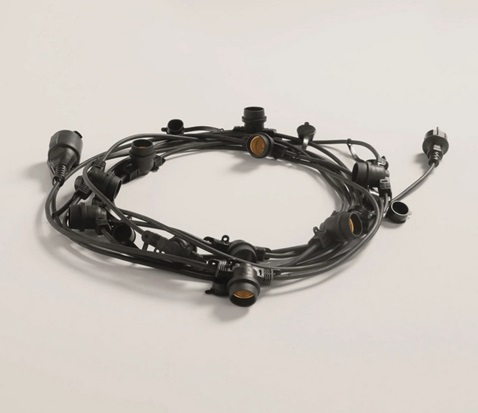 Lichterkette 10m schwarz