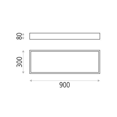 Plafoniera LED 90x30 bianco 3000K