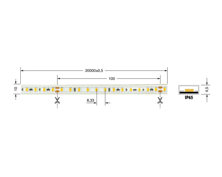 Striscia LED 8W IP65 48V