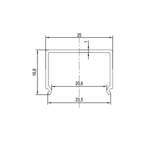 LED Profil schwarz 25x10,6mm inkl. U-Abd. LED Profil schwarz 25x10,6mm inkl. U-Abd.