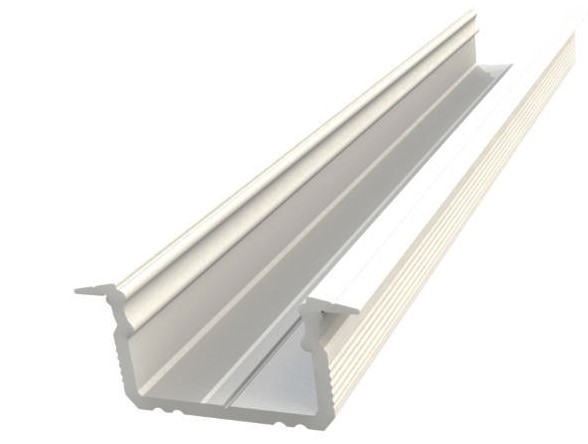 Profilo LED da incasso bianco 21x9,8 con cover opale