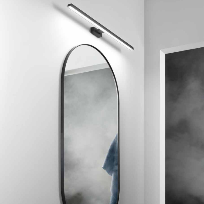 Luce a specchio LED nera 75cm 4000K