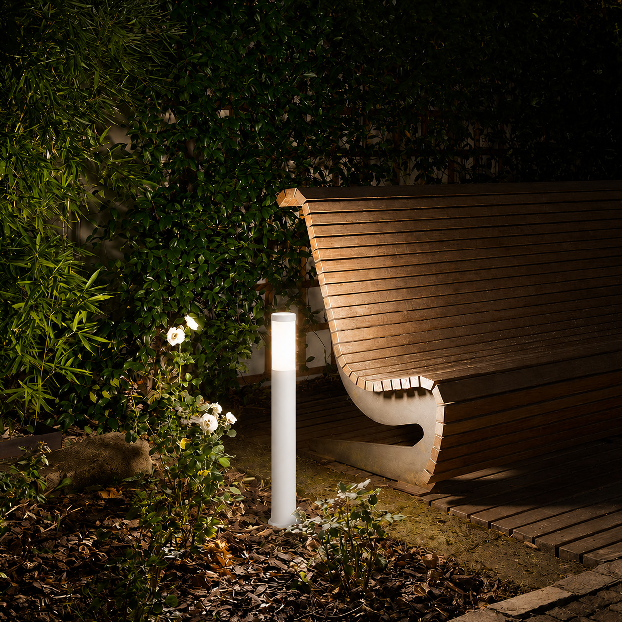 Paletto luminoso E27 IP44 bianco