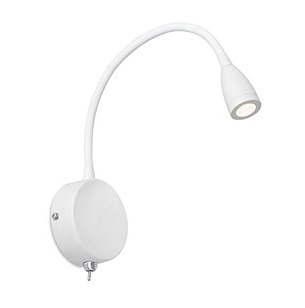 Lampada da lettura a LED braccio flessibile bianco 3W