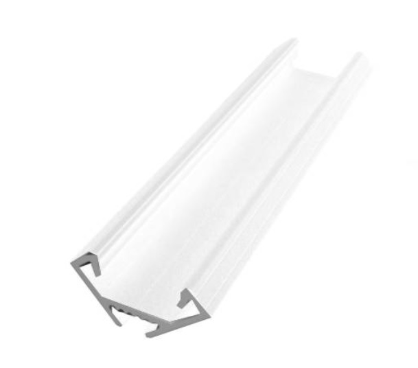 Profilo angolare bianco con copertura opale