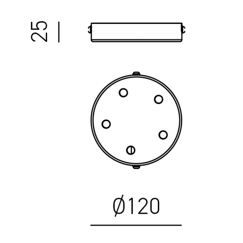 Baldachin Ø12 5-flammig