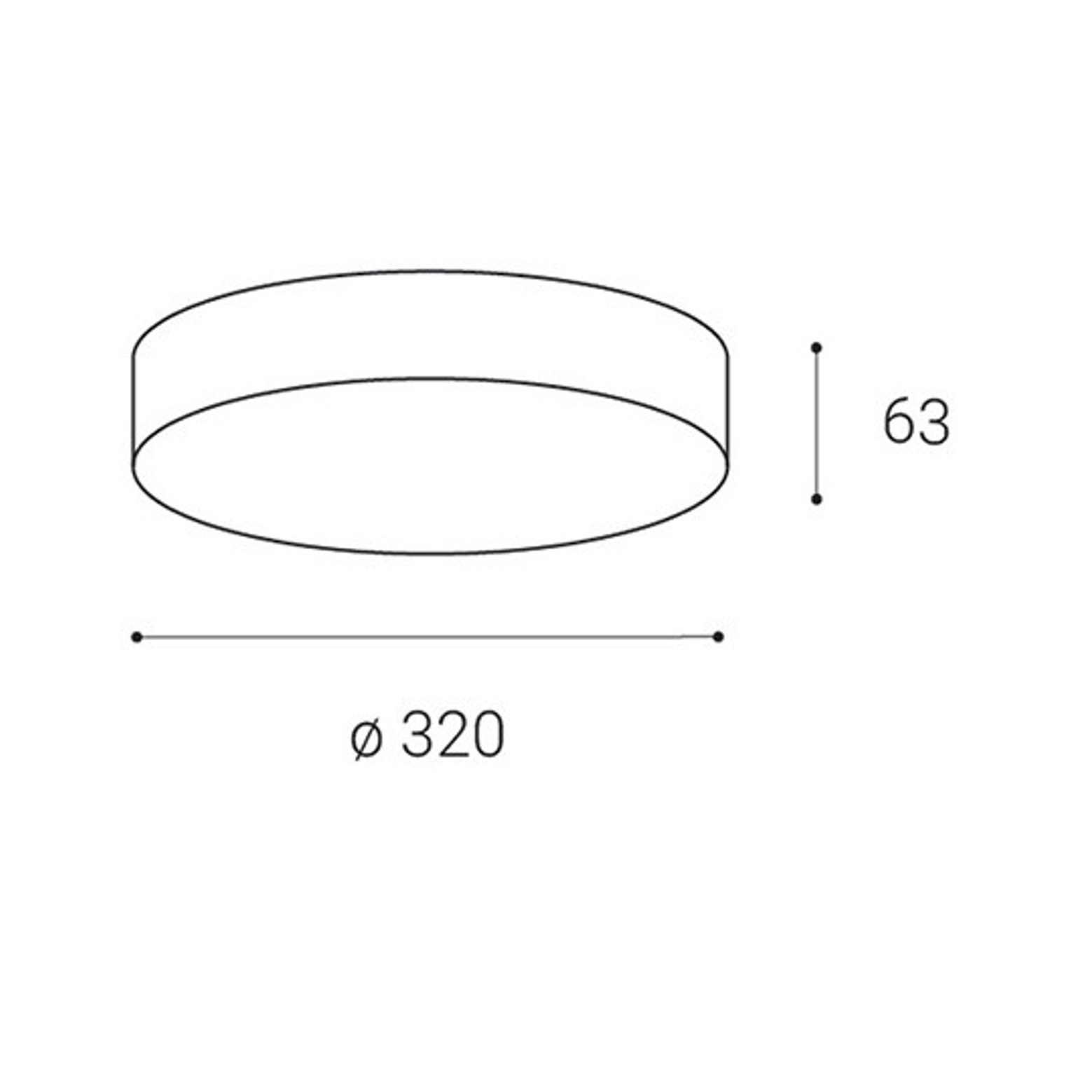 Plafoniera Ø32 IP65 con sensore antracite