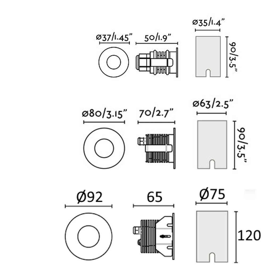 LED incasso pavimento IP67 nero