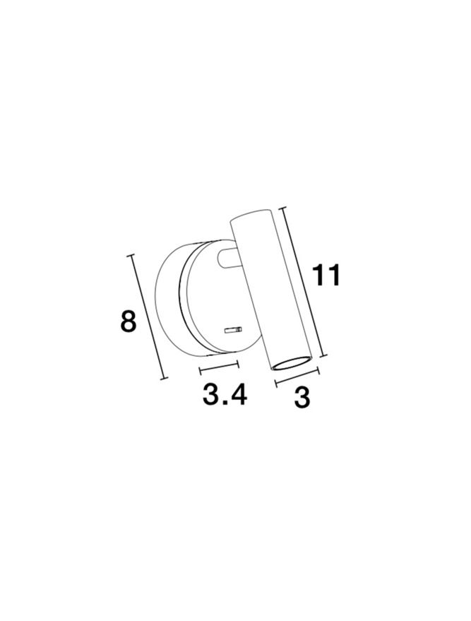 Lampada da lettura a LED orientabile nera 3W