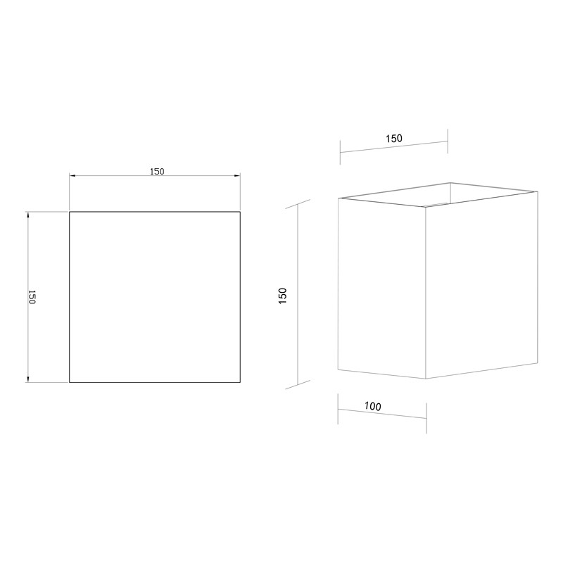 Applique LED cubo antracite