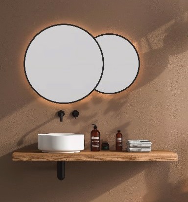 Specchio LED doppio con cornice - indiretto