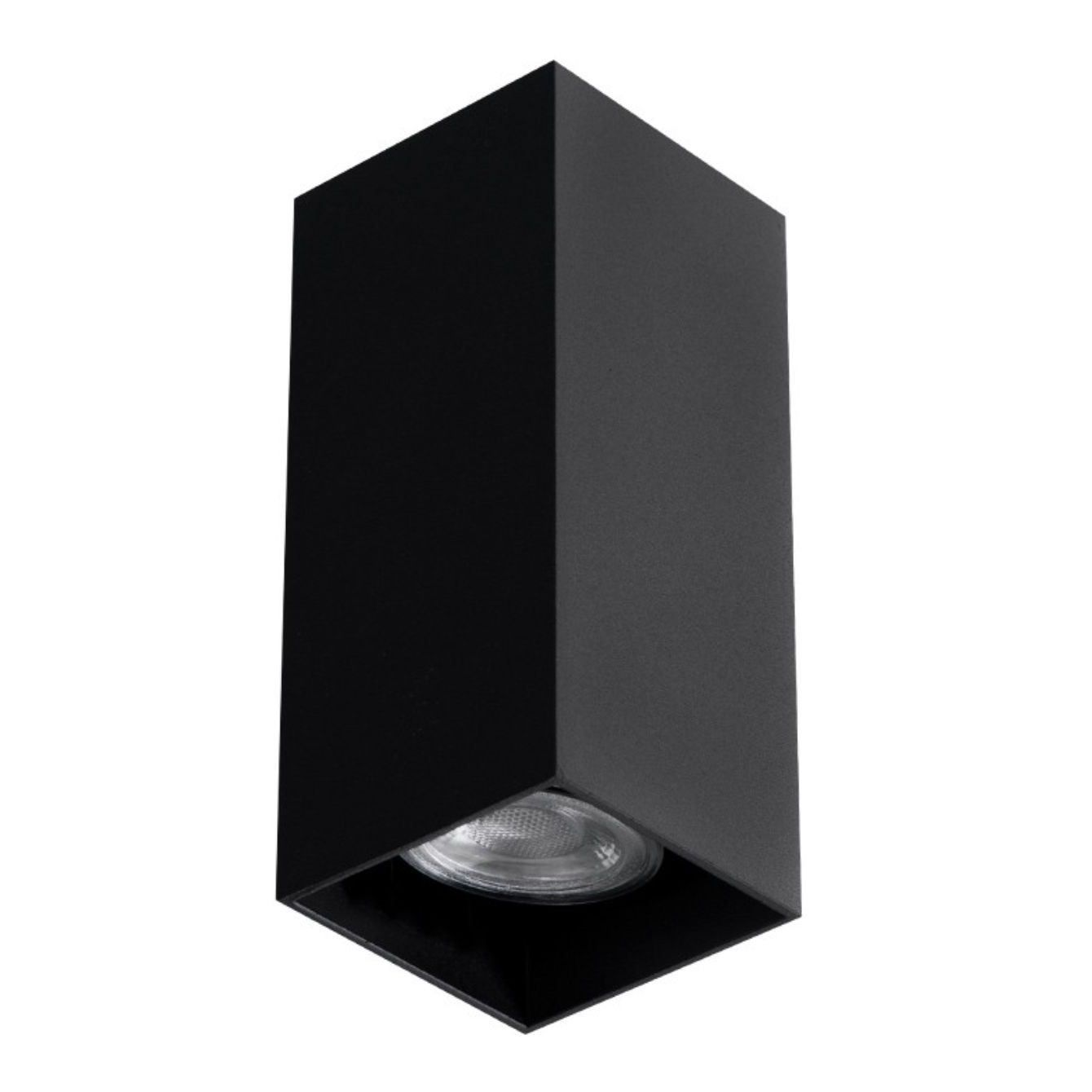 Applique nera quadrata 2xGU10 dir/ind.