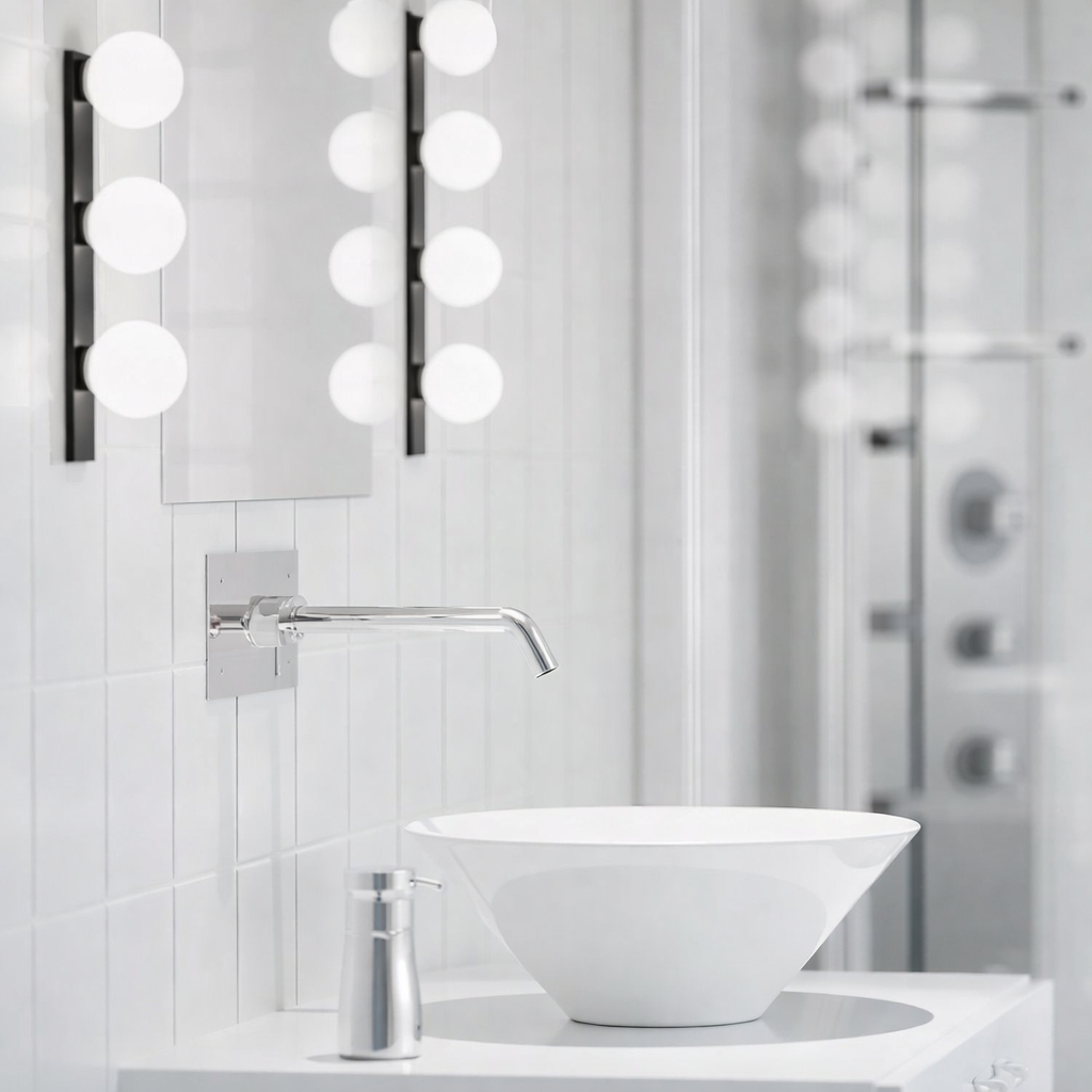 Applique vetro/nero IP44 3xØ8cm