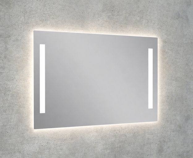 Specchio LED quadrato senza cornice - luce diretta/indiretta