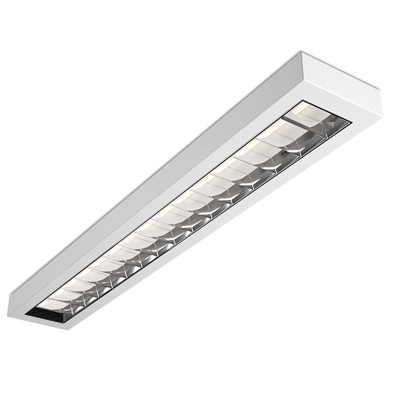 Rasterleuchte LED Aufputz Weiß/Alu