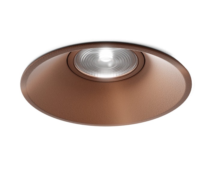 Faretto da incasso GU10 decentrato Ø93 corten