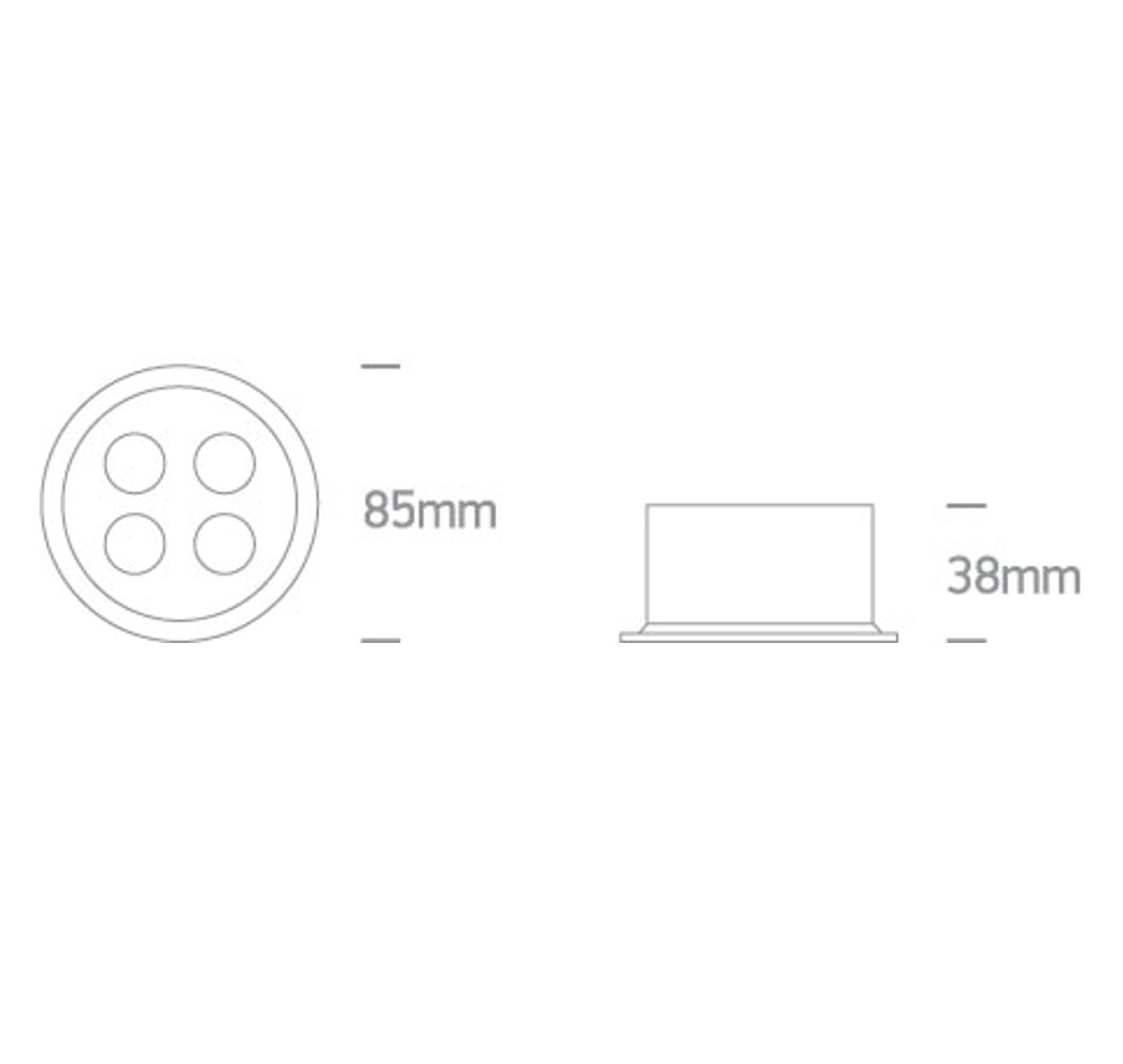Einbaustrahler 4xLED Ø85
