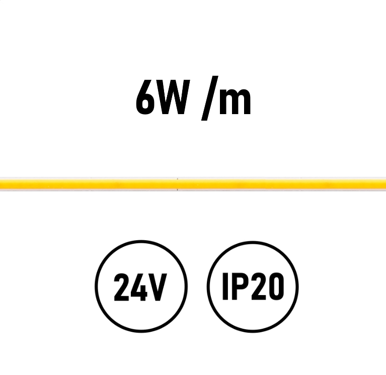LED Streifen Slim COB 6W IP20 24V