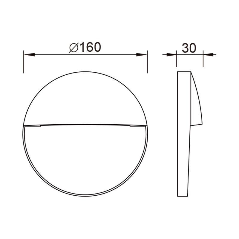Applique LED Ø16cm antracite