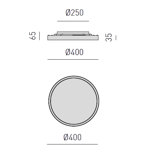 Plafoniera LED Ø40 bianca