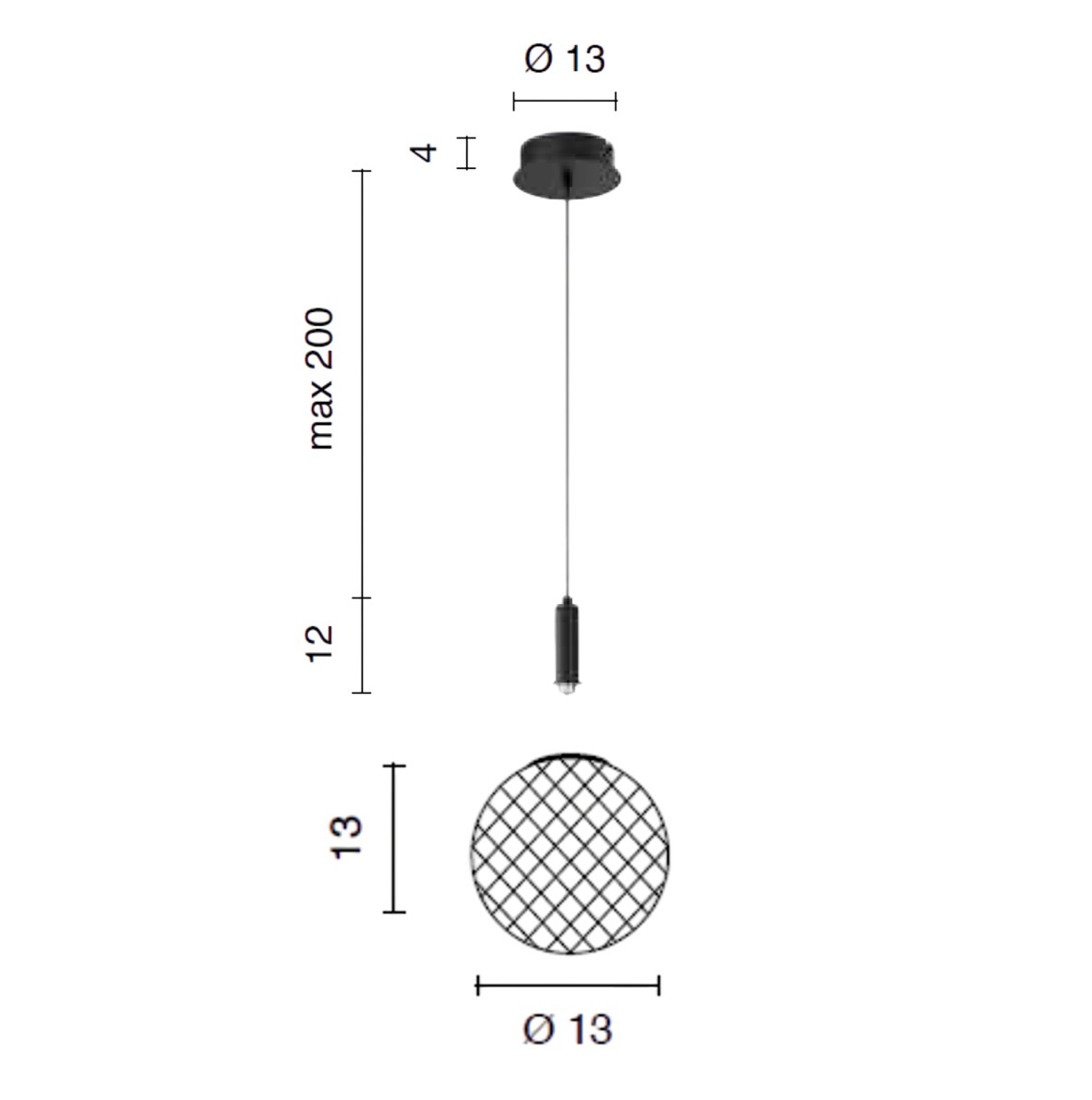 LED Lampada a sospensione Ø13cm