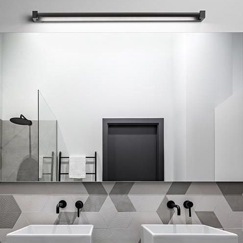 Luce a specchio LED nero orientabile