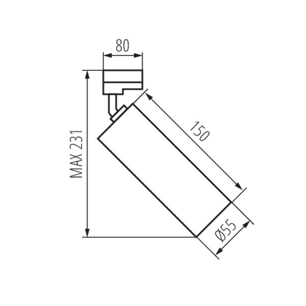 Strahler schwarz 3PH-Schiene GU10