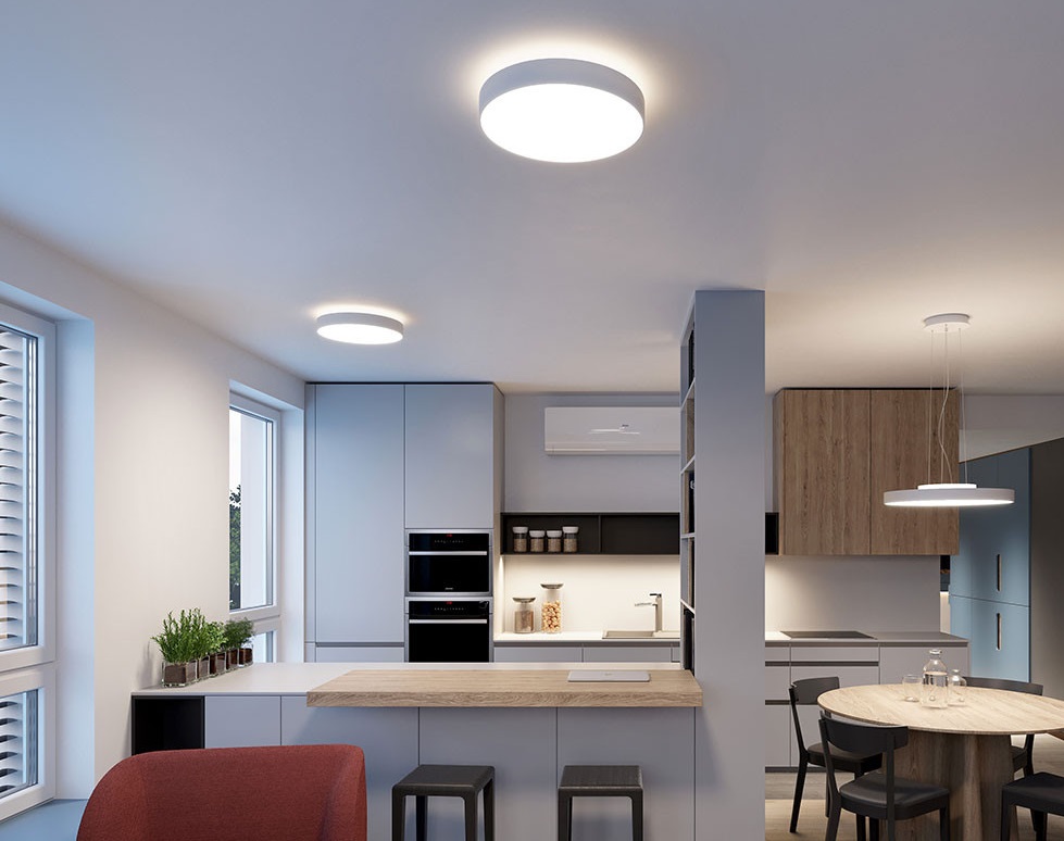 Plafoniera LED dir/ind. Ø40 bianco
