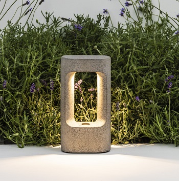 Paletto luminoso a LED in cemento 28,5 cm