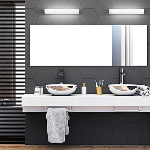 Luce a specchio LED bianco orientabile