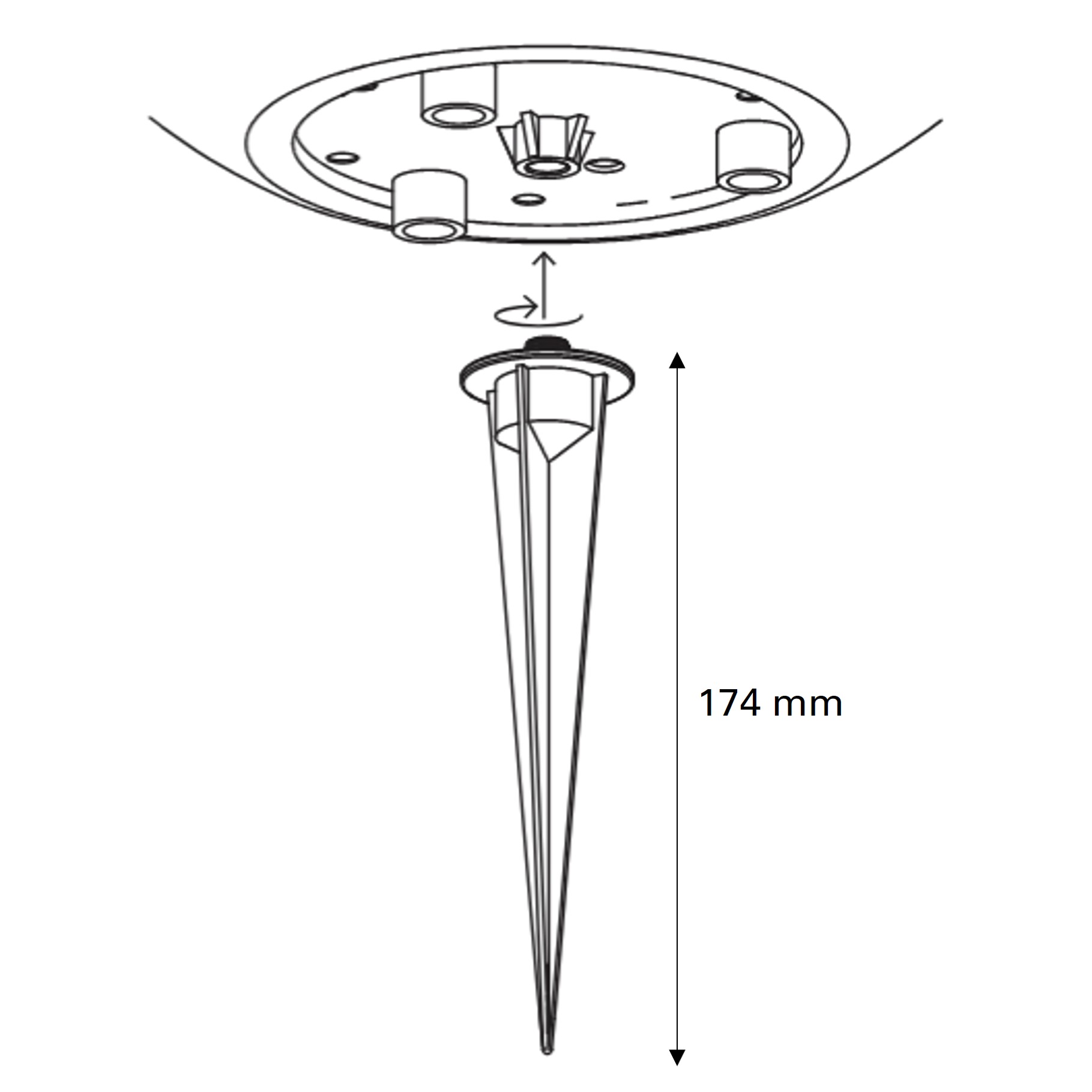 Picchetto da terra per lampada sfera