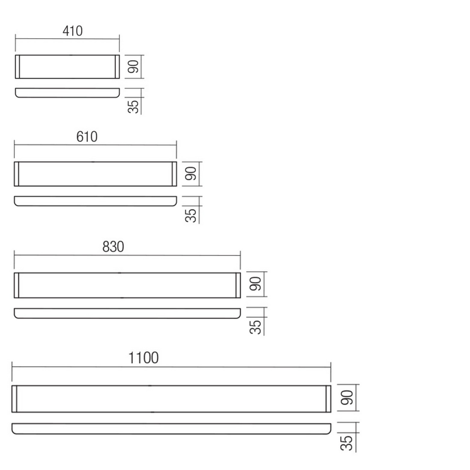 Applique LED up/down nero