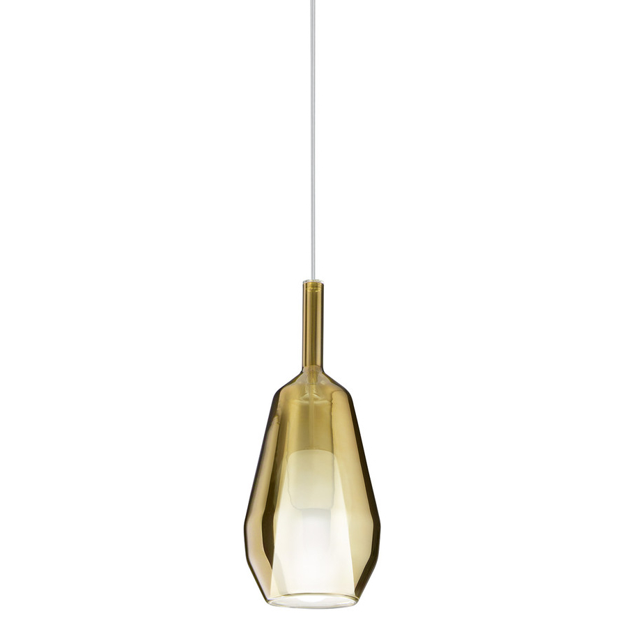 Lampada a sospensione vetro oro E27 Ø16