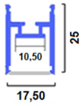 Profilo H in alluminio + 1x copertura opale