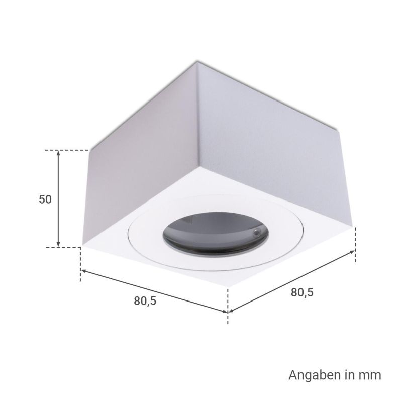 Faretto da superficie piatto bianco IP44