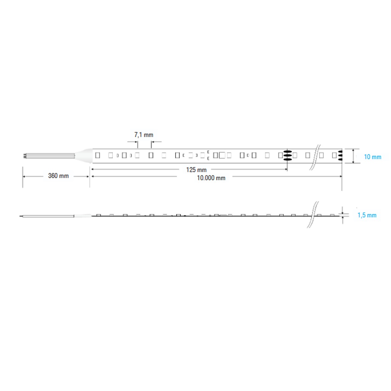 Striscia LED 9W Running LED 24V