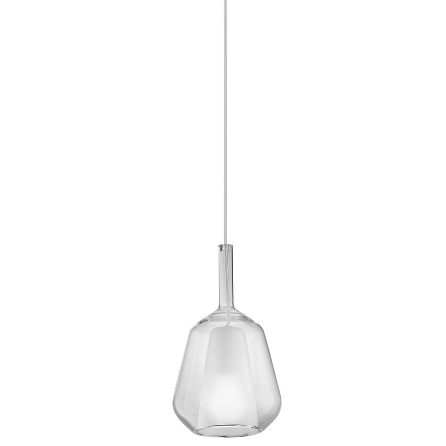 Lampada a sospensione vetro trasparente E27 Ø18