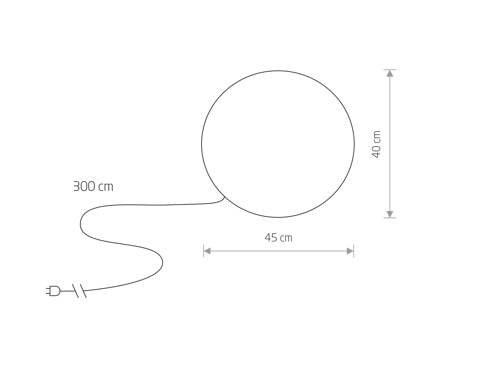 lampada a sfera Ø45cm IP65 1xE27