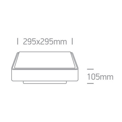 Plafoniera E27 IP65 30x30 antracite