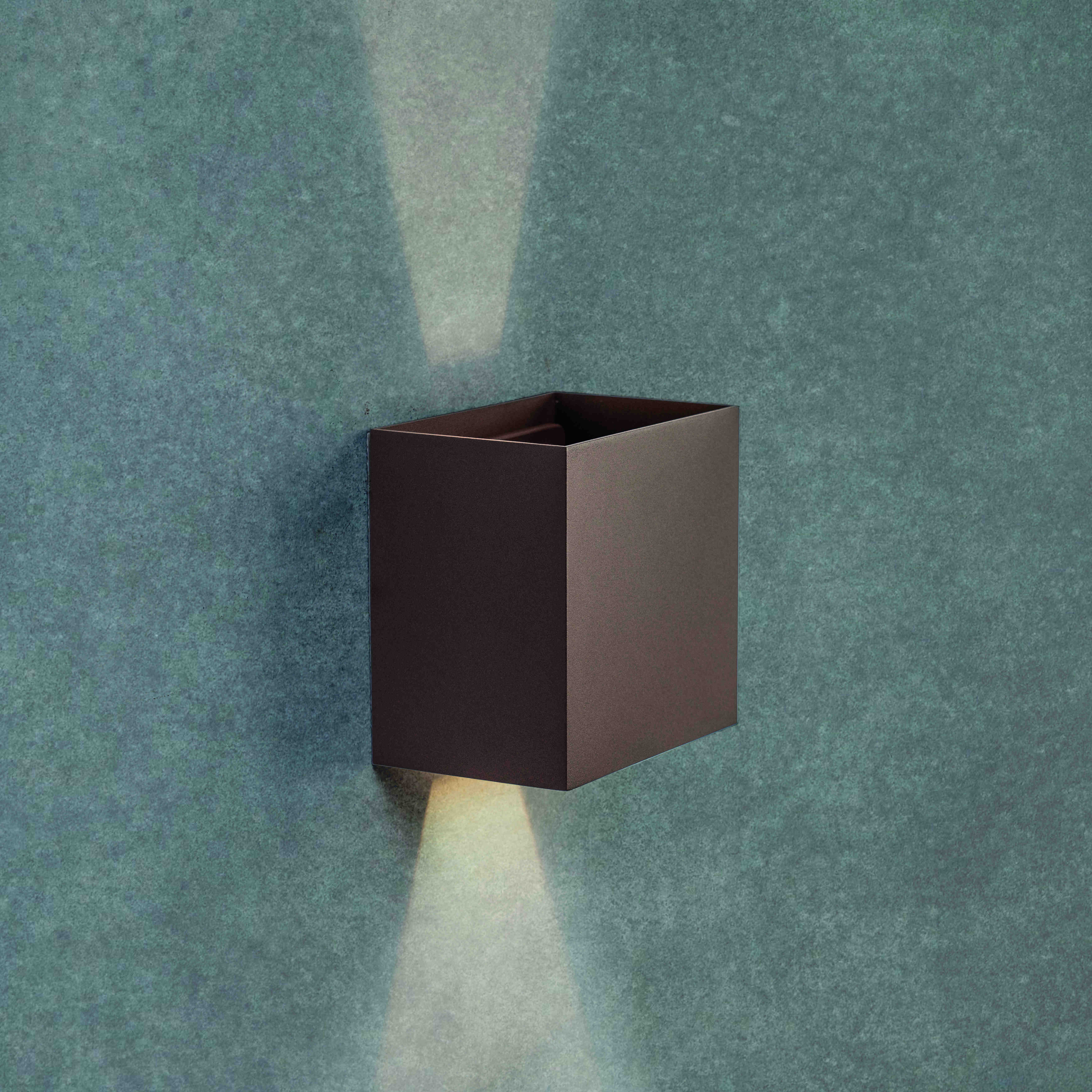 Wandleuchte LED Eckig 15x15cm Corten