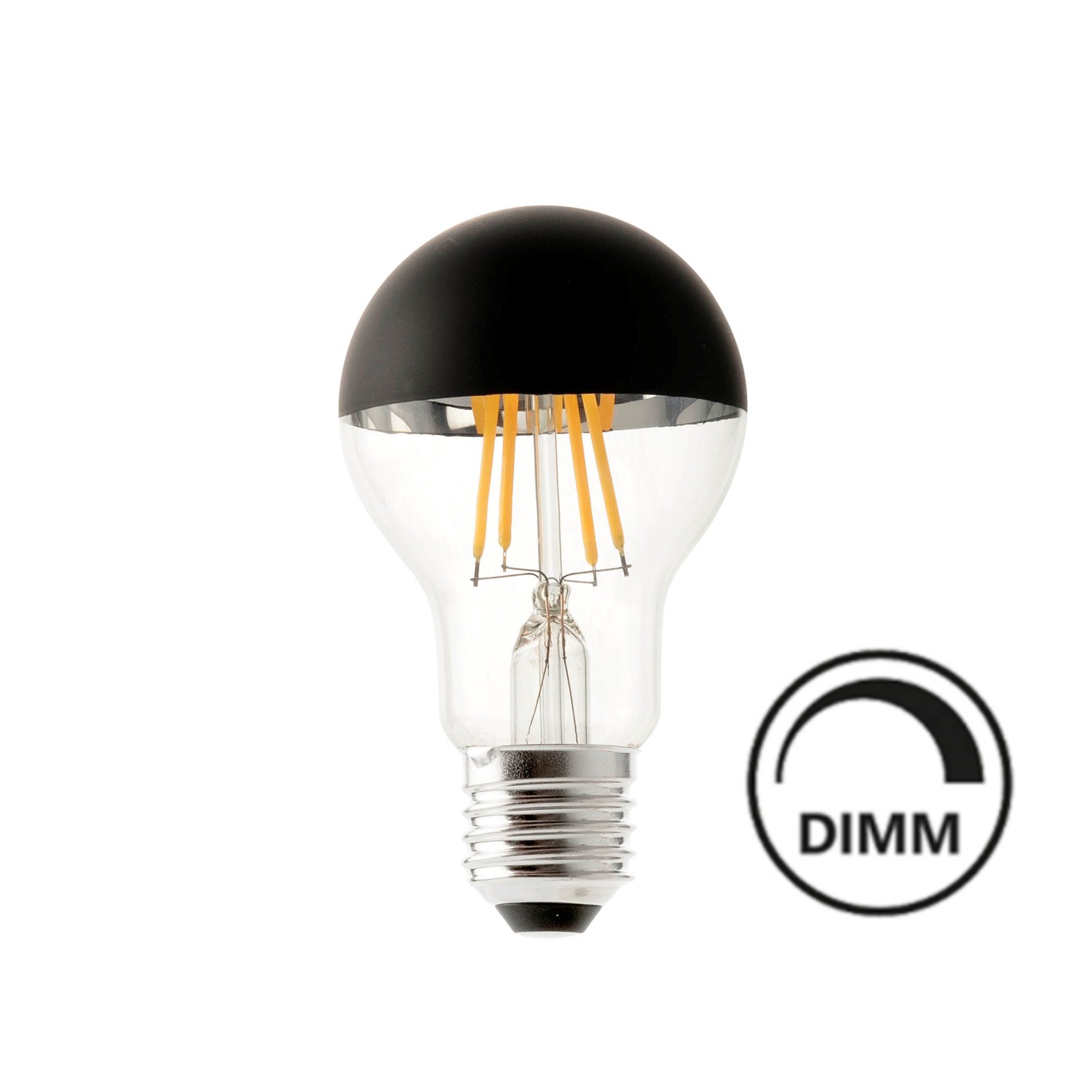 LED E27 A60 Goccia 4W DIM Kopfspiegel Schwarz matt