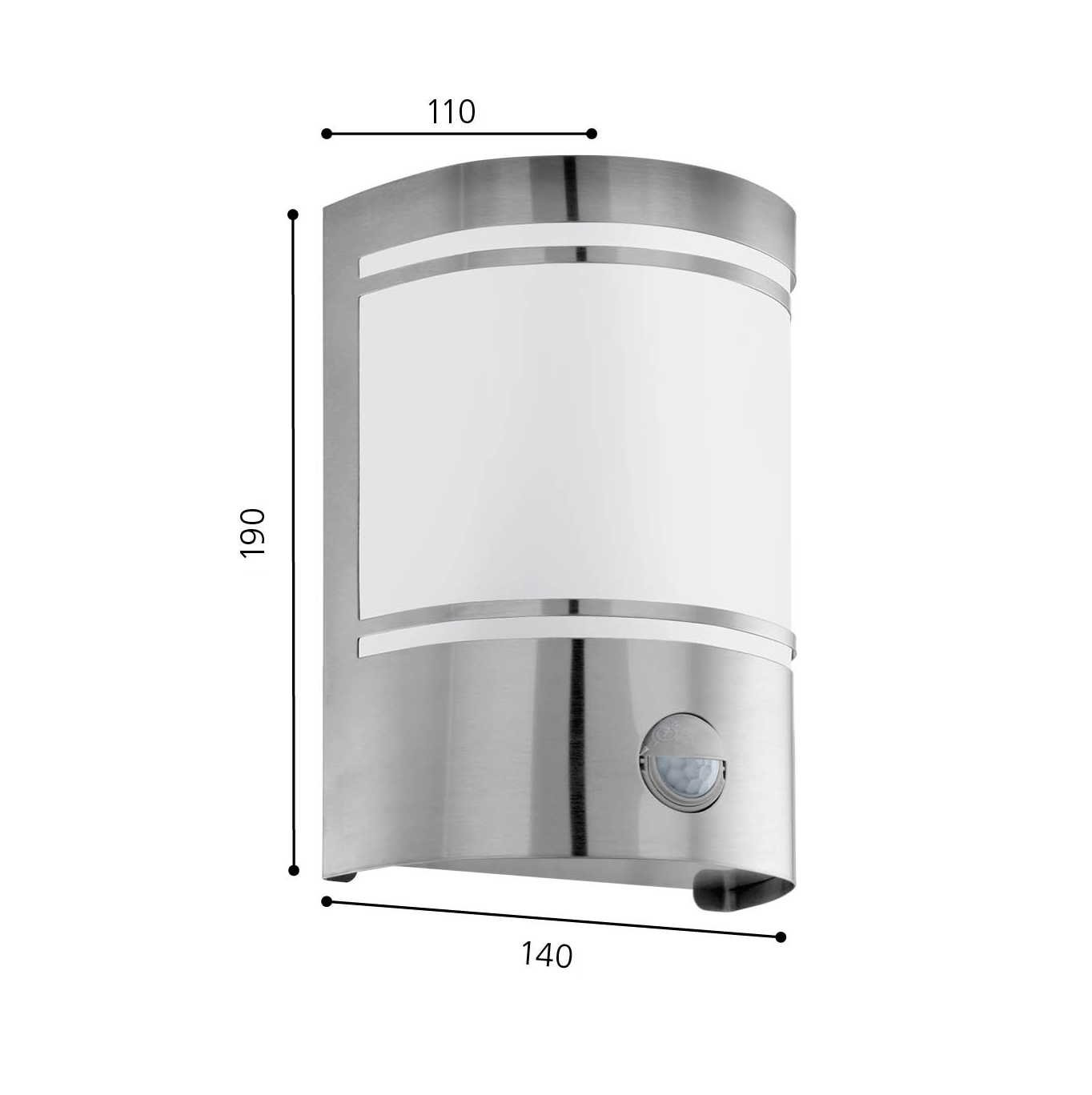 Applique con sensore di movimento cromato 1xE27