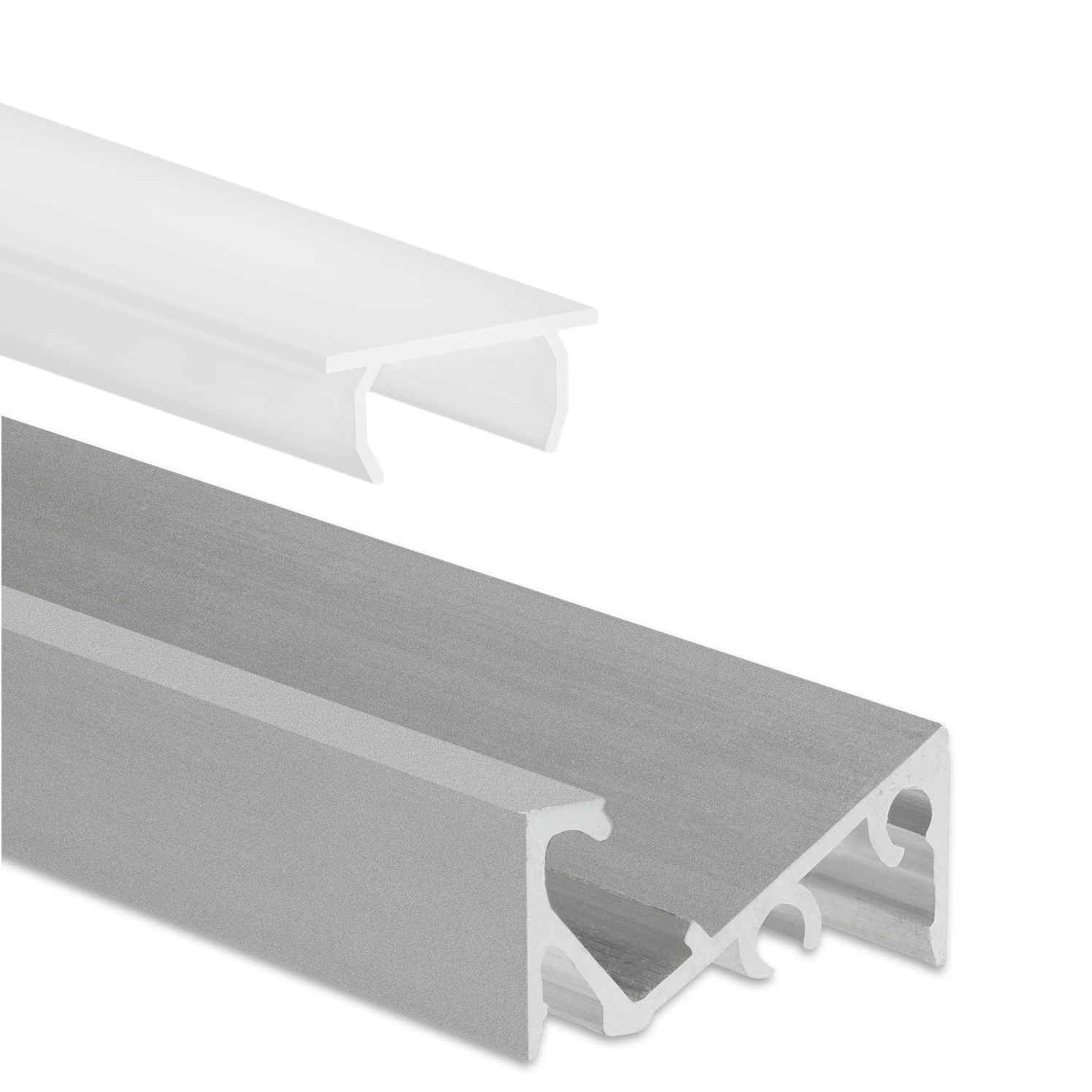 Profilo LED 42° aluminio + cover opale