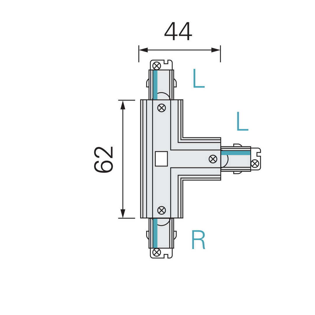 Raccordo a T R/L/L nero 1PH Mini