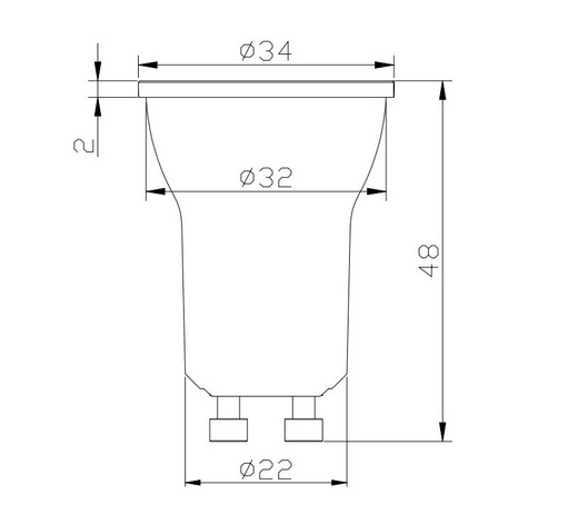 LED Mini-GU10 bianca 4W 2700K 38°