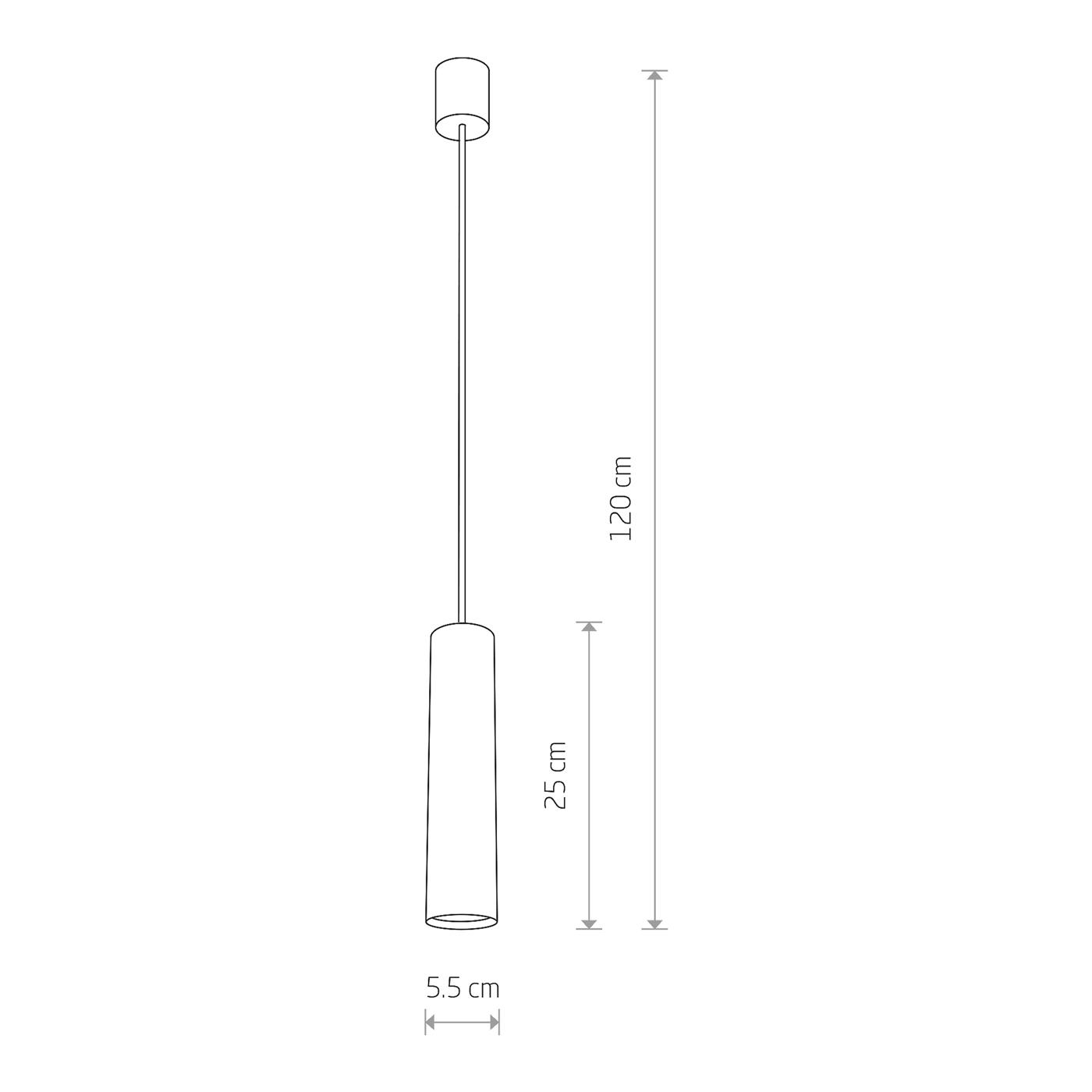 Lampada a sospensione cilindro Ø5,5cmx25cm oro